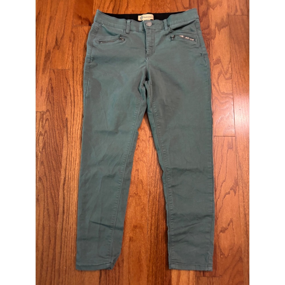Democracy Ab Technology Green Skinny Jeans with Zipper Pockets Size 10‎